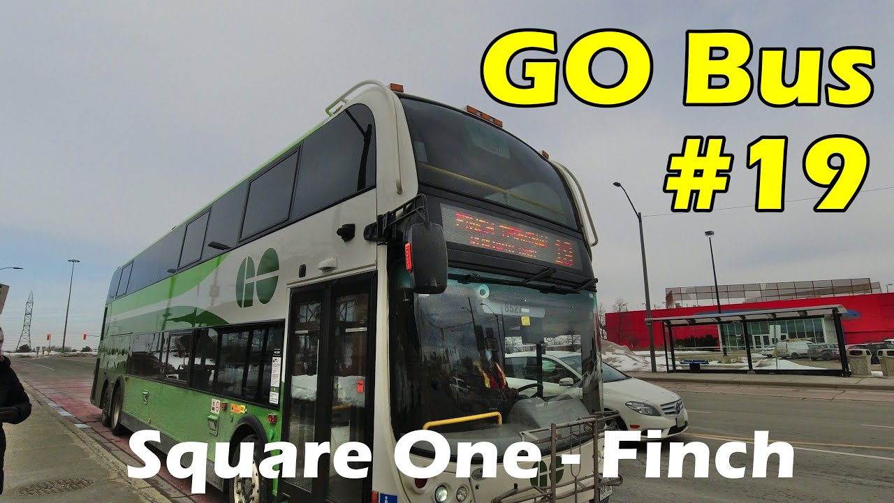 [4K] GO Transit Route 19 Bus Ride from Square One to Finch Bus Terminal (Duration 1 hour)
