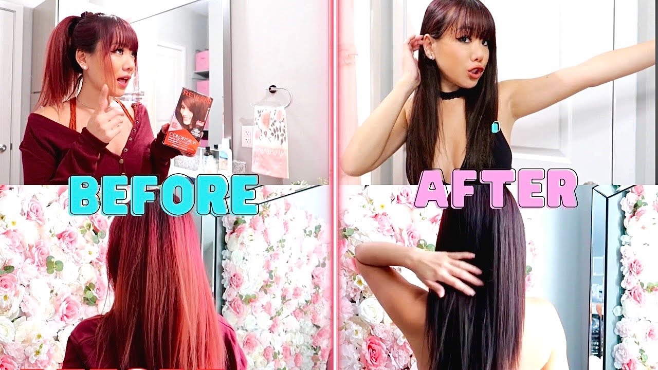 Box Dying My Hair Red to Dark Brown for $5 | Revlon Colorsilk Box Dye | DIY Box Dye At Home