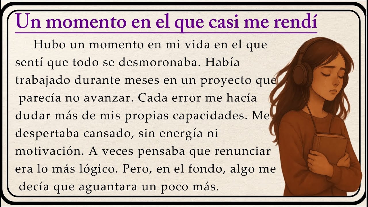 A Time I Almost Gave Up🌟| Un momento en el que casi me rendí | Learn Spanish Through Simple Story