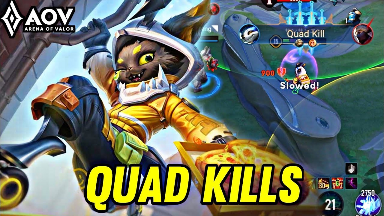 AOV : FENNIK GAMEPLAY | QUAD KILLS - ARENA OF VALOR LIÊNQUÂNMOBILE ROV