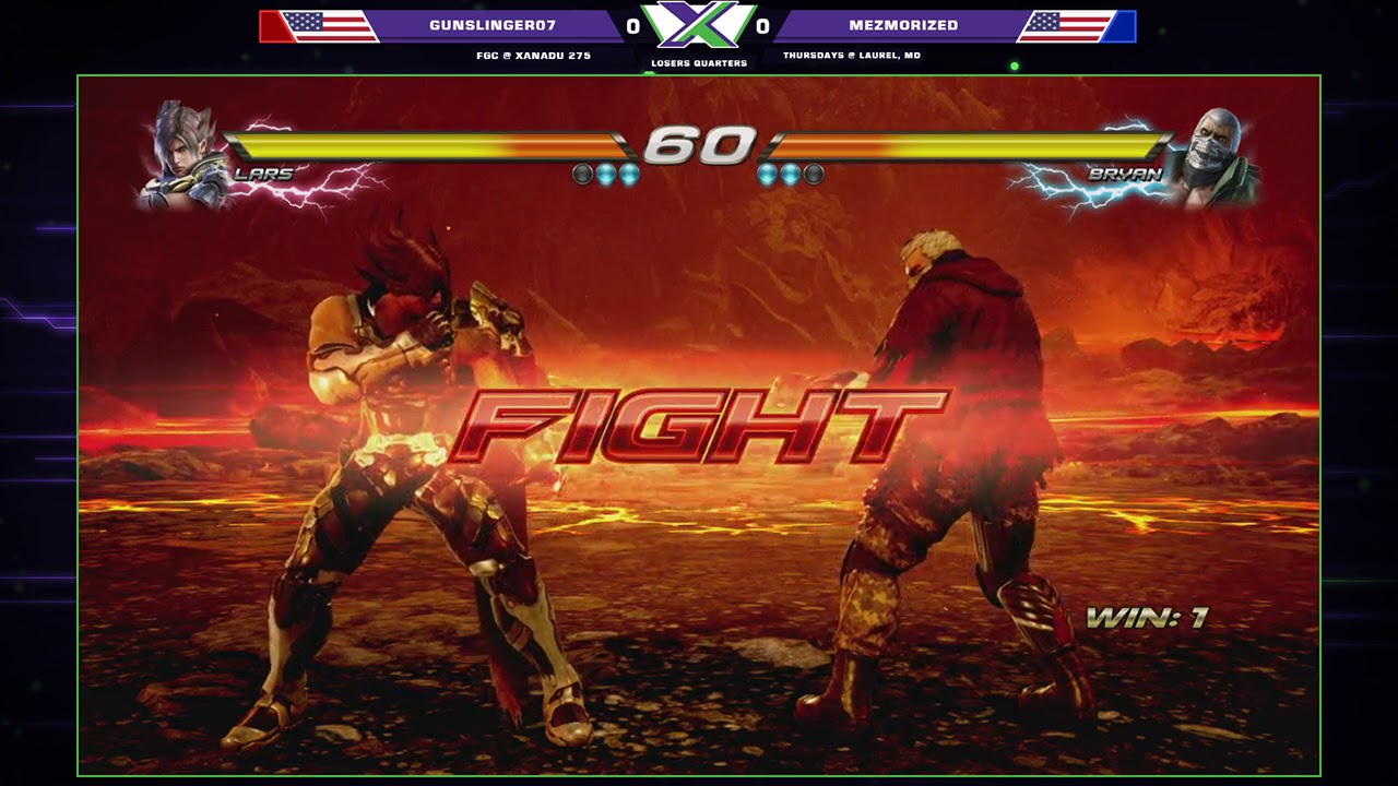 F@X 274 Tekken 7 -  gunslinger07 (Lars) Vs.  Mezmorized (Bryan) - T7 Losers Quarters