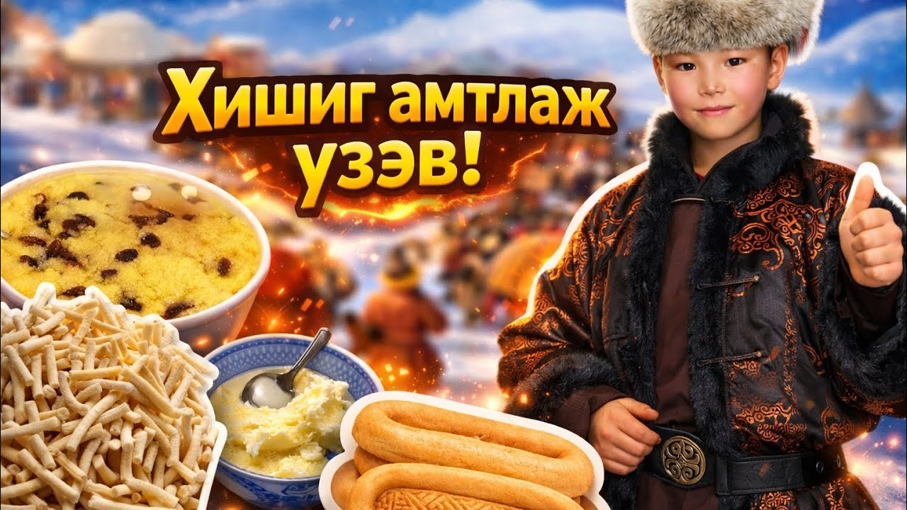 Өвөө эмээгийн цагаан сарын идээний хишиг амталж үзэв. 