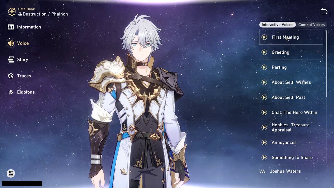 PHAINON ALL VOICE LINES (ENGLISH)