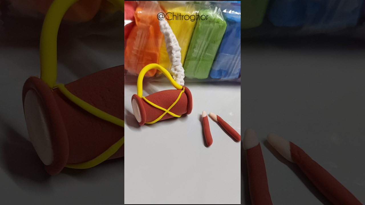 mini Dhak making on super clay|