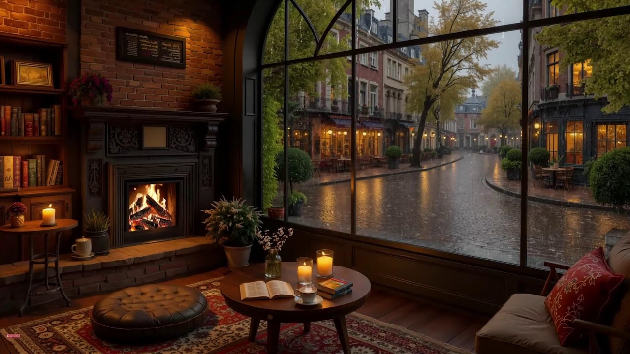 Cozy Rainy Nights in a Cabin 🏠 Soft Jazz Piano & Window Rain Sounds for Relaxation and Sleep