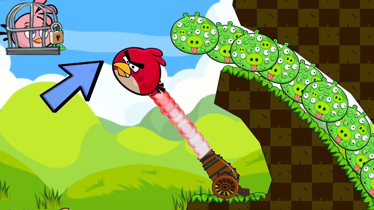 Angry Birds Collection Birds 1 - CATCH THE 100 EYES PIGGIES BY SHOOTING GIANT BIRD TO RESCUE STELLA!