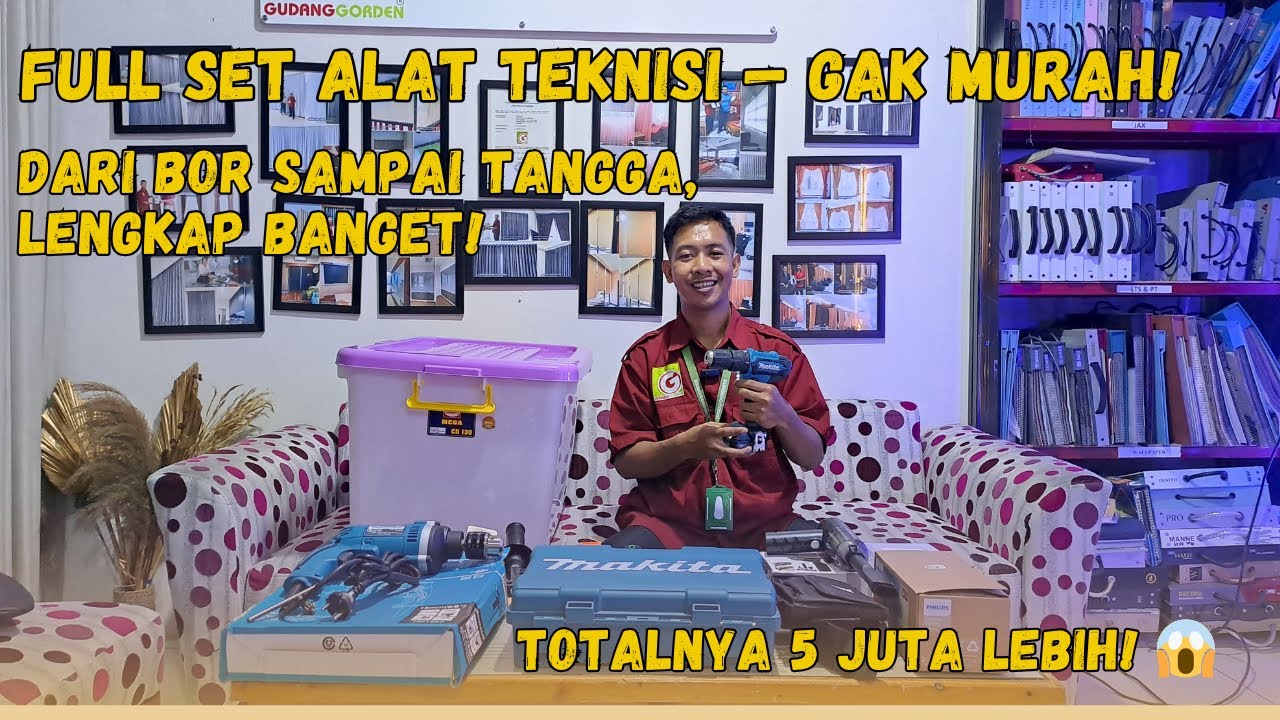 Full Set Alat Teknisi Gorden — Dari Bor Sampai Tangga, Totalnya Fantastis!
