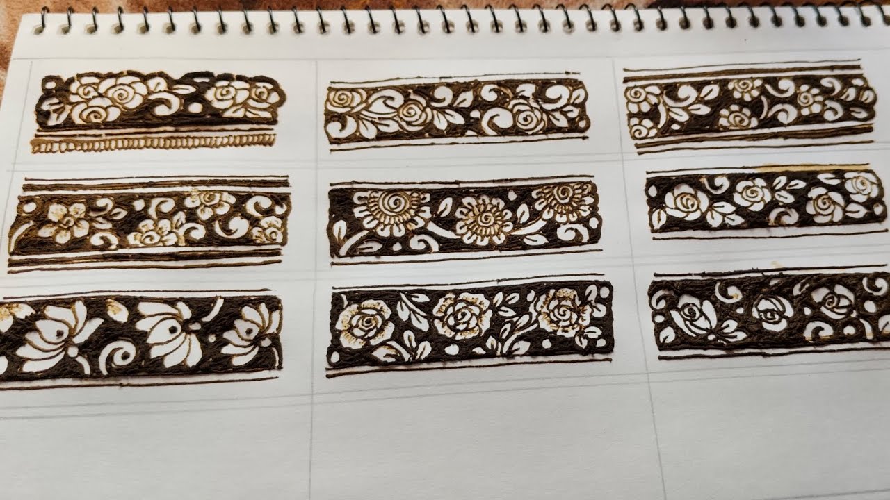 Henna cut work negative design |part 1| #mehndi  #mehndidesign #trending #viralvideo 