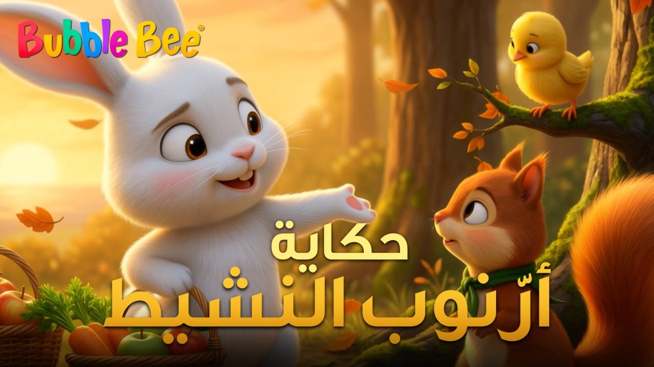 🐰 مغامرة أرنوب النشيط 🌟📚 قصة عن النشاط والذكاء والصداقة 💛✨ | #حكايات_من_ذهب #GoldenTales #BubbleBee