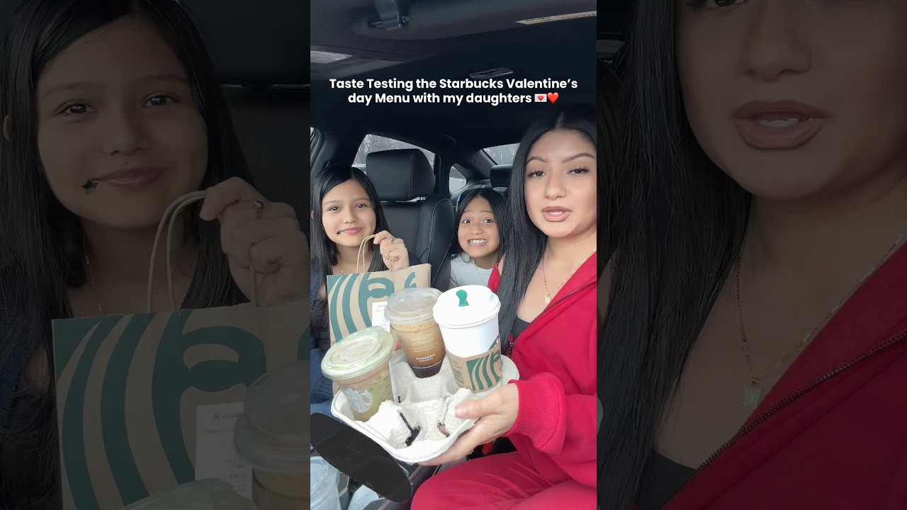 Tasting Starbucks Valentines Day Menu 💌 #daughters #valentinesday #fyp