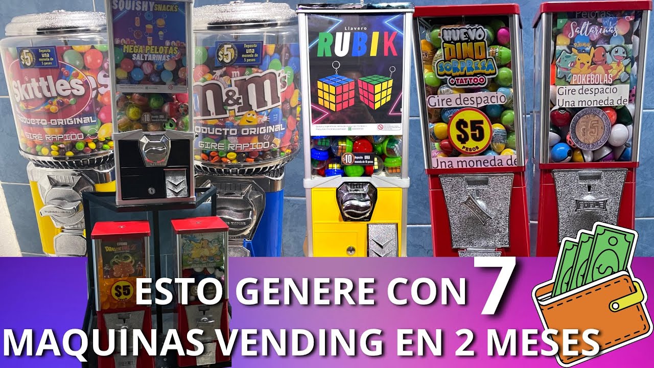 ¿Cuánto dinero 💵 genere con 7 maquinas chicleras / de juguete vending en 2 meses?
