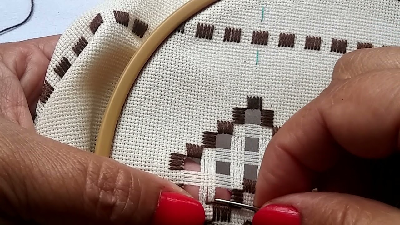 Bordado Hardanger Para Principiantes - Ramas y Arabescos 12 - Bordado Corazón - Paso 1