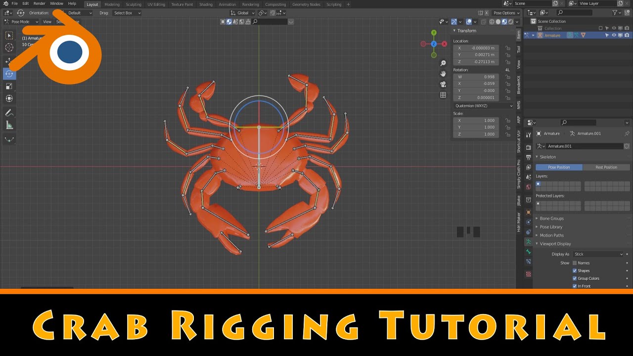 Crab Rigging Tutorial in Blender 2.93