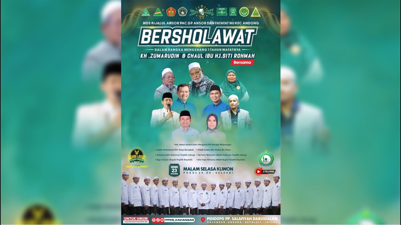🔴RUTINAN PONPES DARUSSALAM KACANGAN ANDONG  BERSHOLAWAT