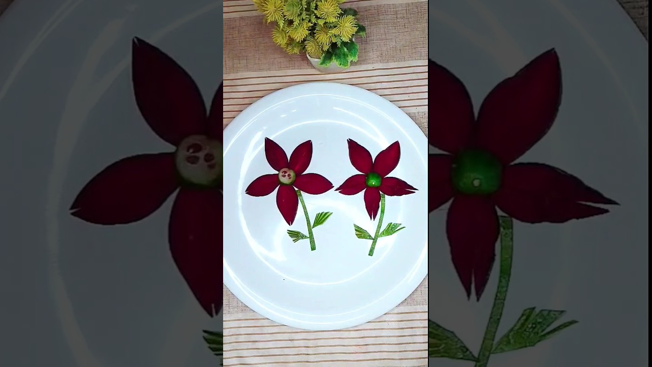 Vegetables Carving Designs l Cucumber beetroot cutting ideas #cucumbercarving #art #cookwithsidra m