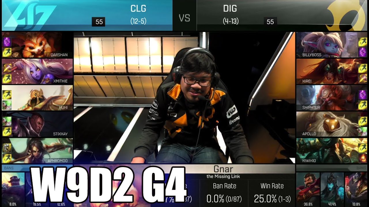 CLG vs Dignitas | Week 9 Day 2 S6 NA LCS Spring 2016 | CLG vs DIG G2 W9D2 1080p