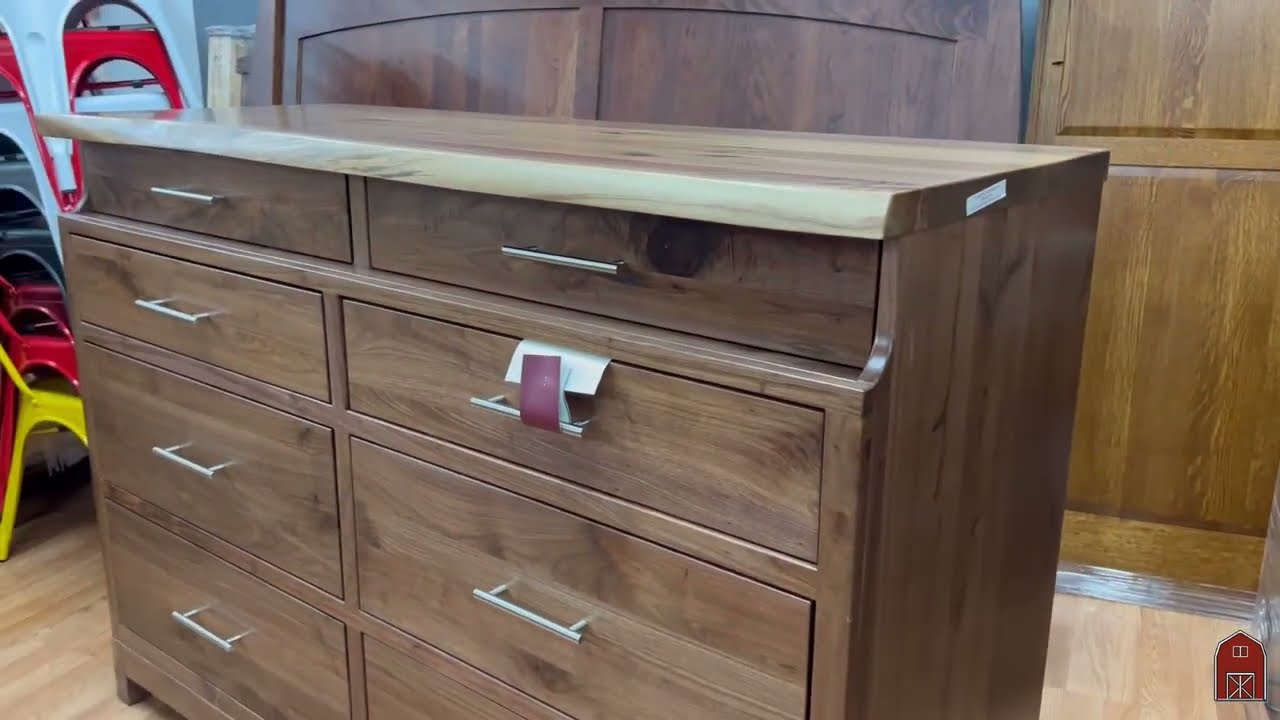 Solid Black Walnut Live edge Slab 8 drawer Dresser entire set Available. Customization Available