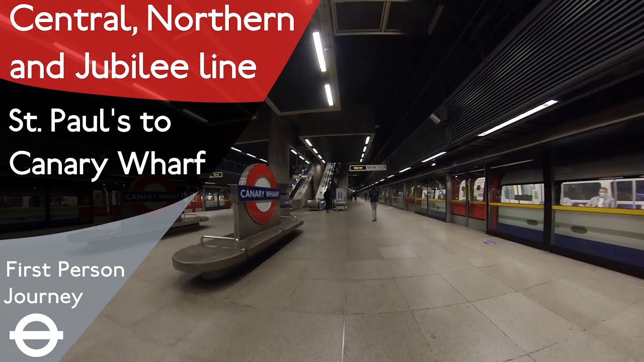 London Underground First Person Journey - St. Paul's to Canary Wharf via Bank and London Bridge