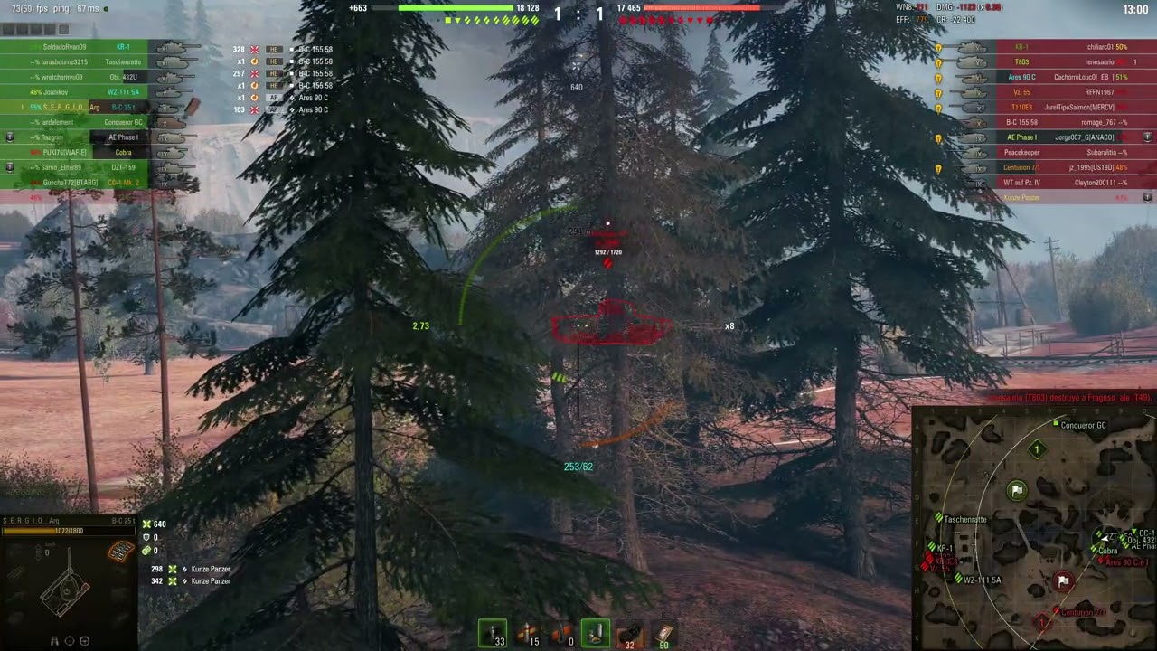 Arty enemiga con hacks
