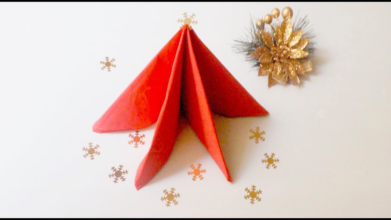 4 Doblados de servilletas para Navidad. Sabor de Fiesta