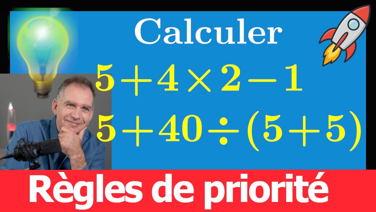 Règles de priorité 🔢 Exercice – Calculer 5 + 4 × 2 − 1 ❓ Quelle opération en premier ? Maths facile