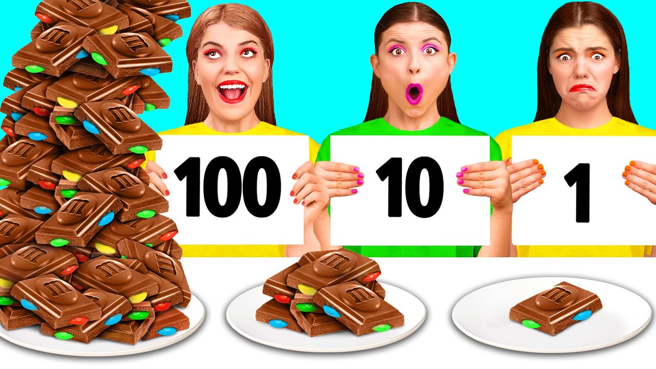100 Camadas Alimentares Desafio | Truques Fantásticos Com Comida por AZaZa Challenge