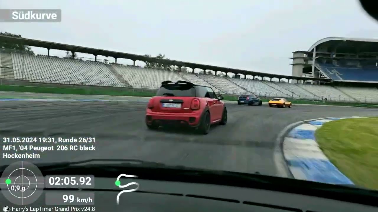 Touristenfahrten Hockenheimring 31.05.2024 , Gruppe 3-2, Peugeot 206 RC schwarz, ca 19.20 Uhr