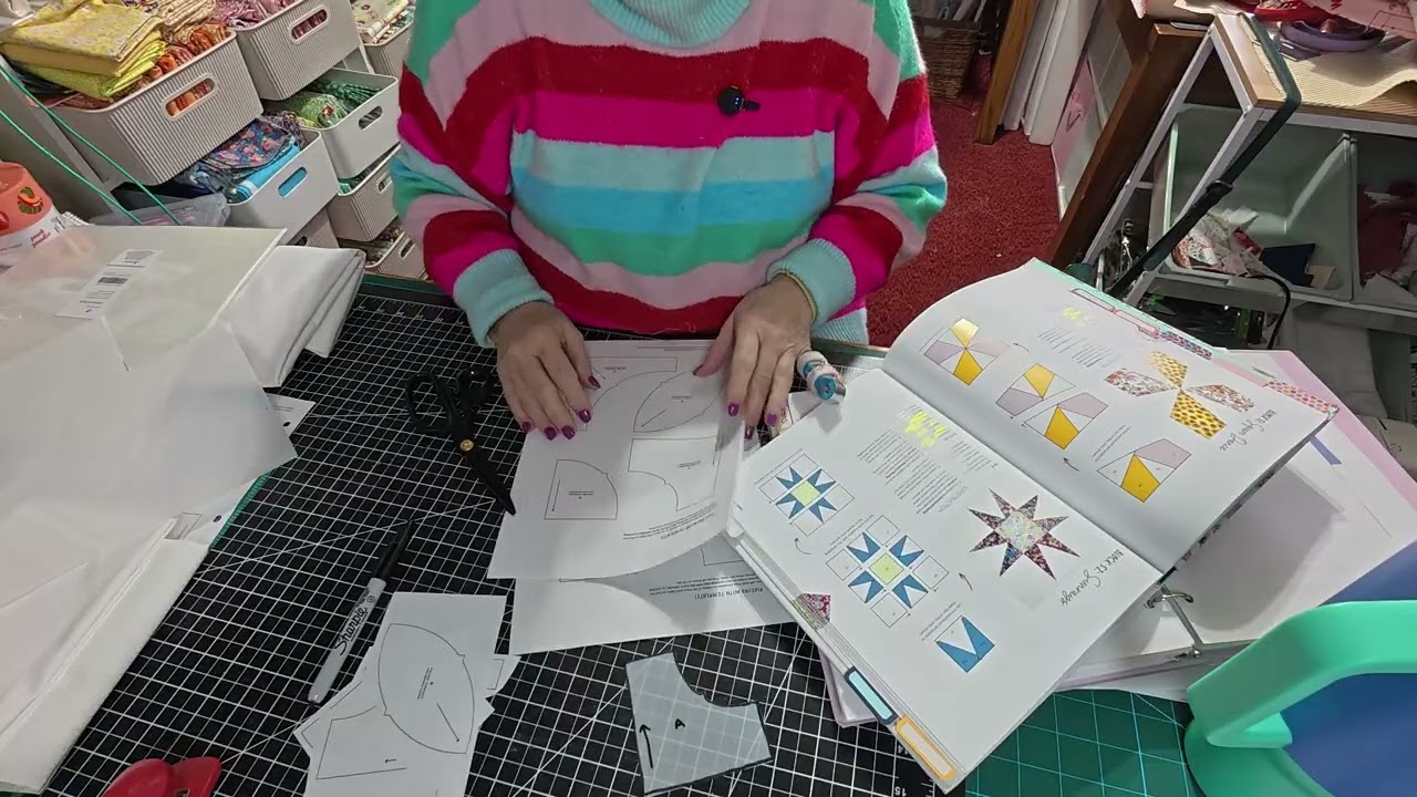 Part 2 of cutting our Alice's Wonderland Quilt Blocks