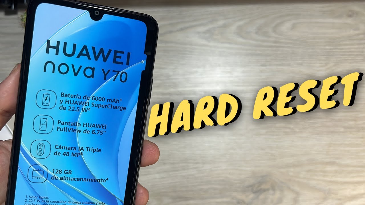 HUAWEI NOVA Y70 📲Cómo Hacer Hard Reset Borrado, Restaurar contraseña, Patron [Fácil]