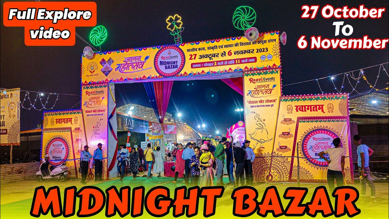 MIDNIGHT BAZAR AGRA 2023 | Fan Park, Food's, shopping, A to Z All Accessories | 📍Kothi Meena Bazar