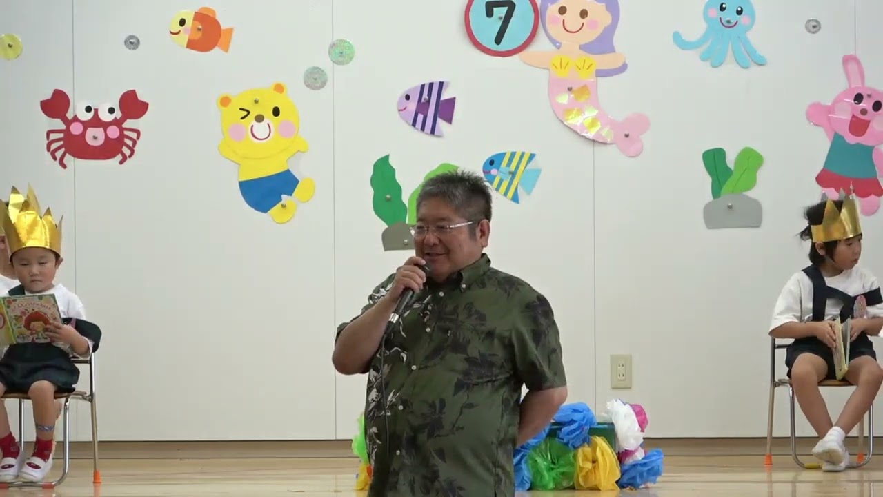 ともべ幼稚園　7月生まれお誕生会　園長の話