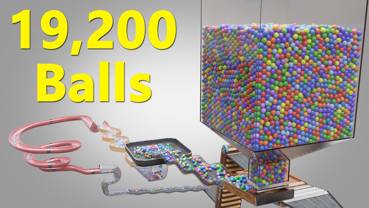 19,200 Color Balls Marble Run Loop animation V14