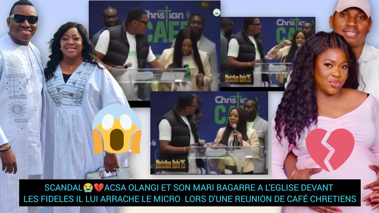 SCANDAL😭💔ACSA OLANGI ET SON MARI BAGARRE A L'EGLISE IL ARRACHE LE MICRO DEVANT LES FIDELES