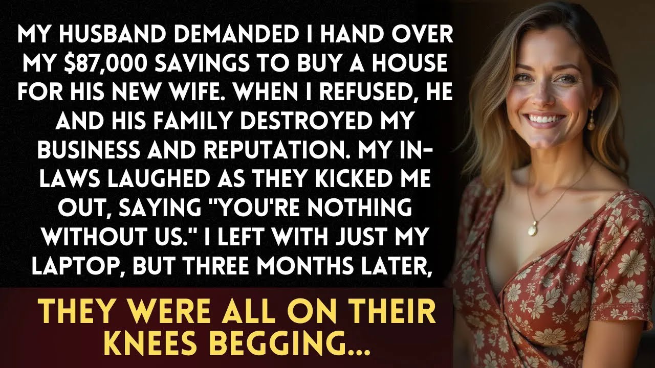 My husband demanded my $87k savings for his new wife  When I refused, they destroyed my life, but