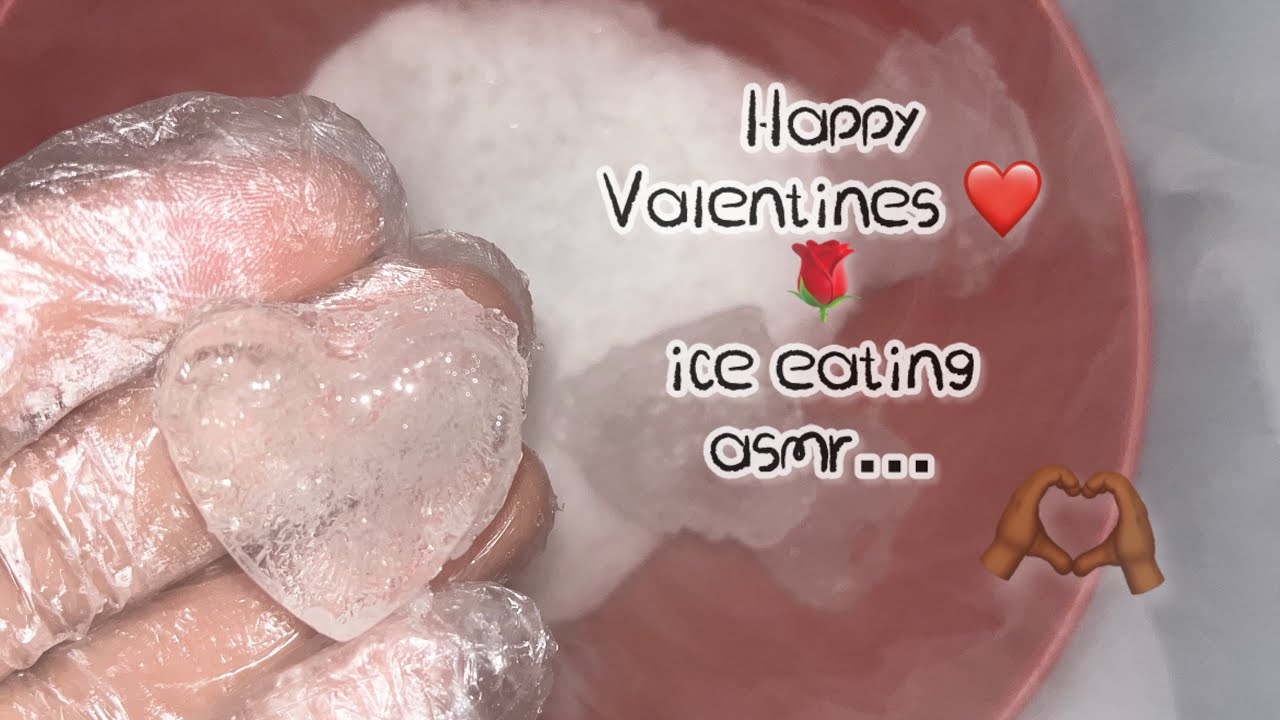 Heart Shaped Ice Eating ❤️  #iceeating #valentines #hardice #oddlysatisfying 