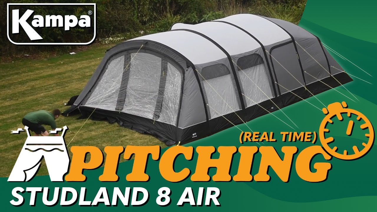 Kampa Studland 8 Air Tent Pitching & Packing (Real Time) Video