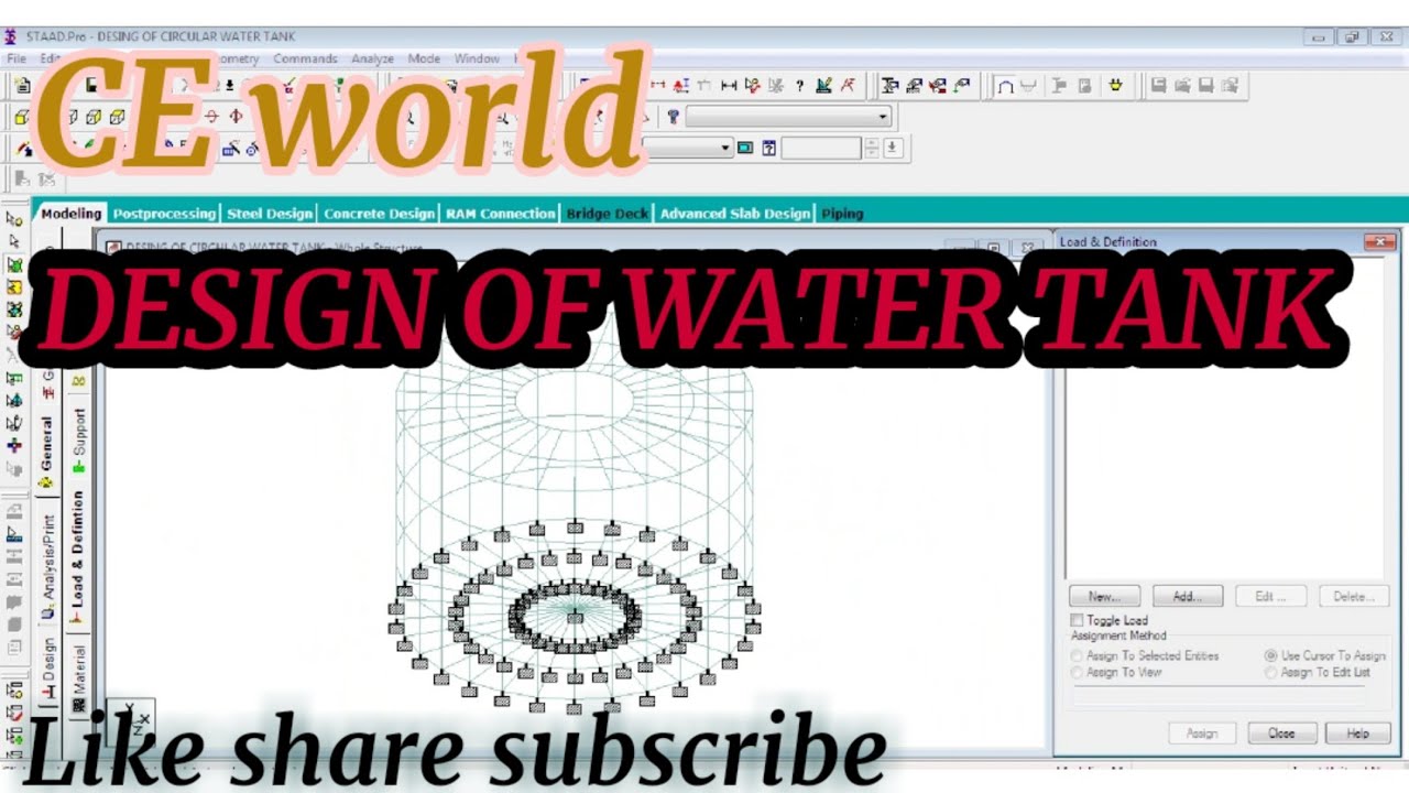 Design of water tank in staad pro