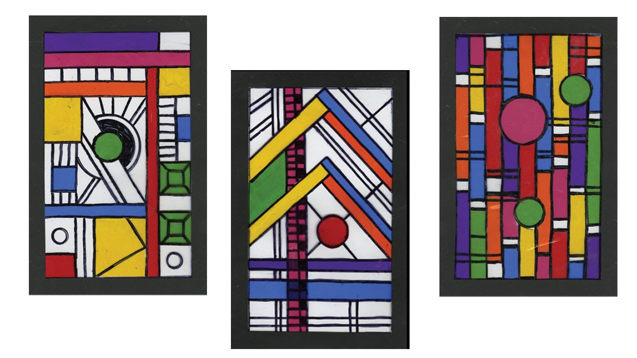 Frank Lloyd Wright-Inspired Faux Stained Glass - Project #198