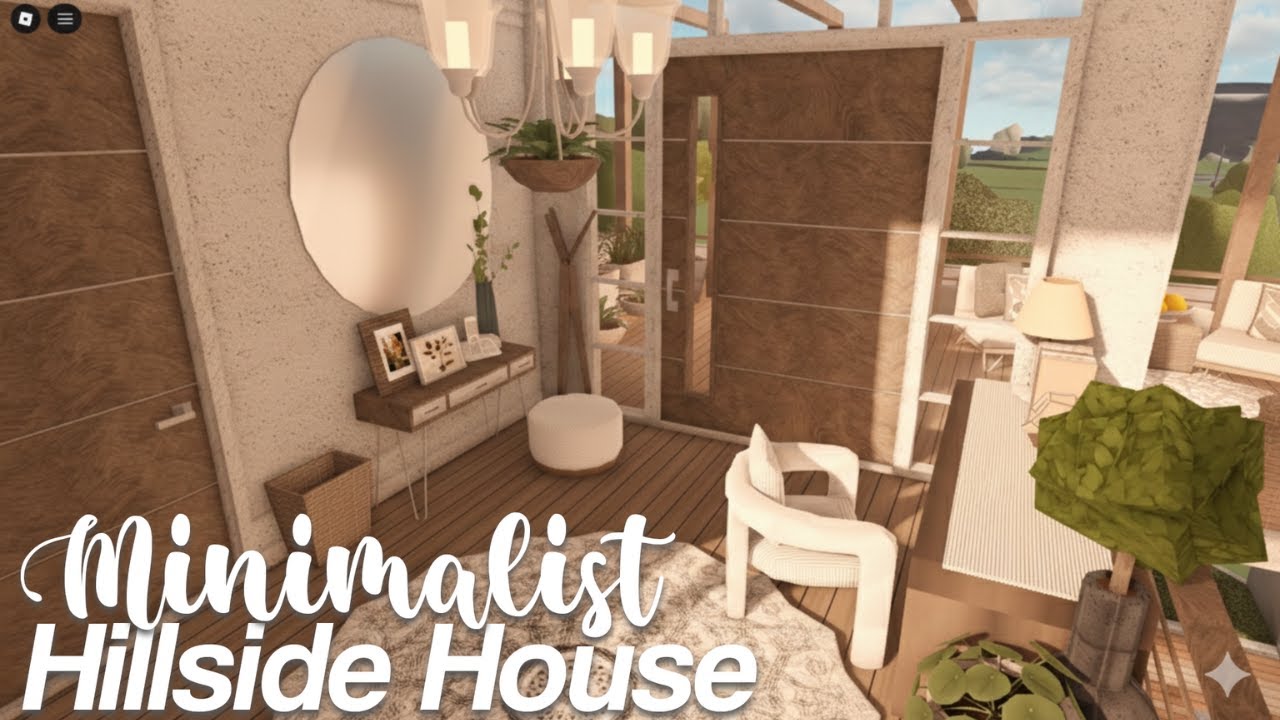 ✧˖° minimalist aesthetic hillside house - bloxburg interior build: part 6 ★彡