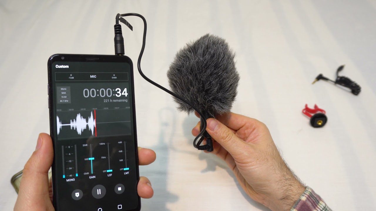 Boya BY-MM1 Microphone Speech and Wind Test (LG V30+ Android phone app)