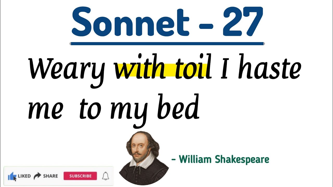 Sonnet - 27 by William Shakespeare | Line-by-Line Analysis & Hidden Meanings