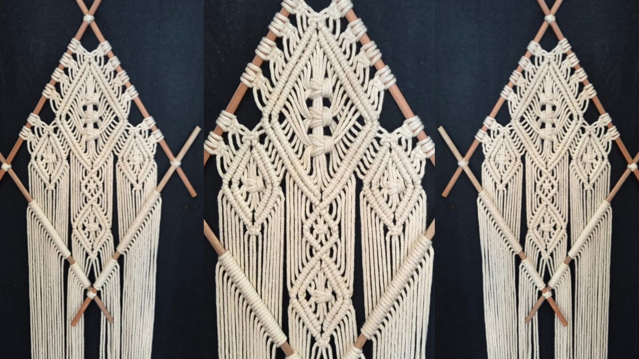 Macram&eacute; wall hanging #macrametutorial #macram&eacute; #diymacrametutorial #crochet  #tutorial #weaving