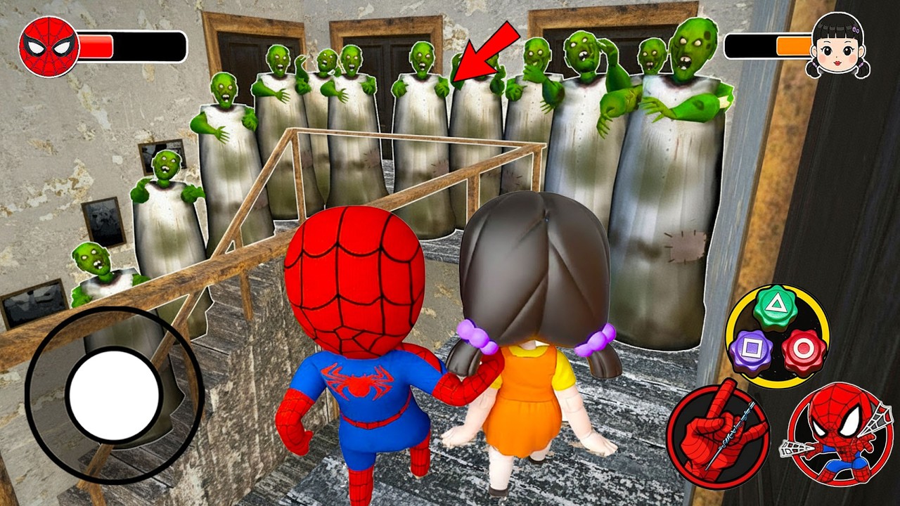 Playing as Spider Man Baby Doll vs Granny Zombie in Granny House - Funny Horror Animation