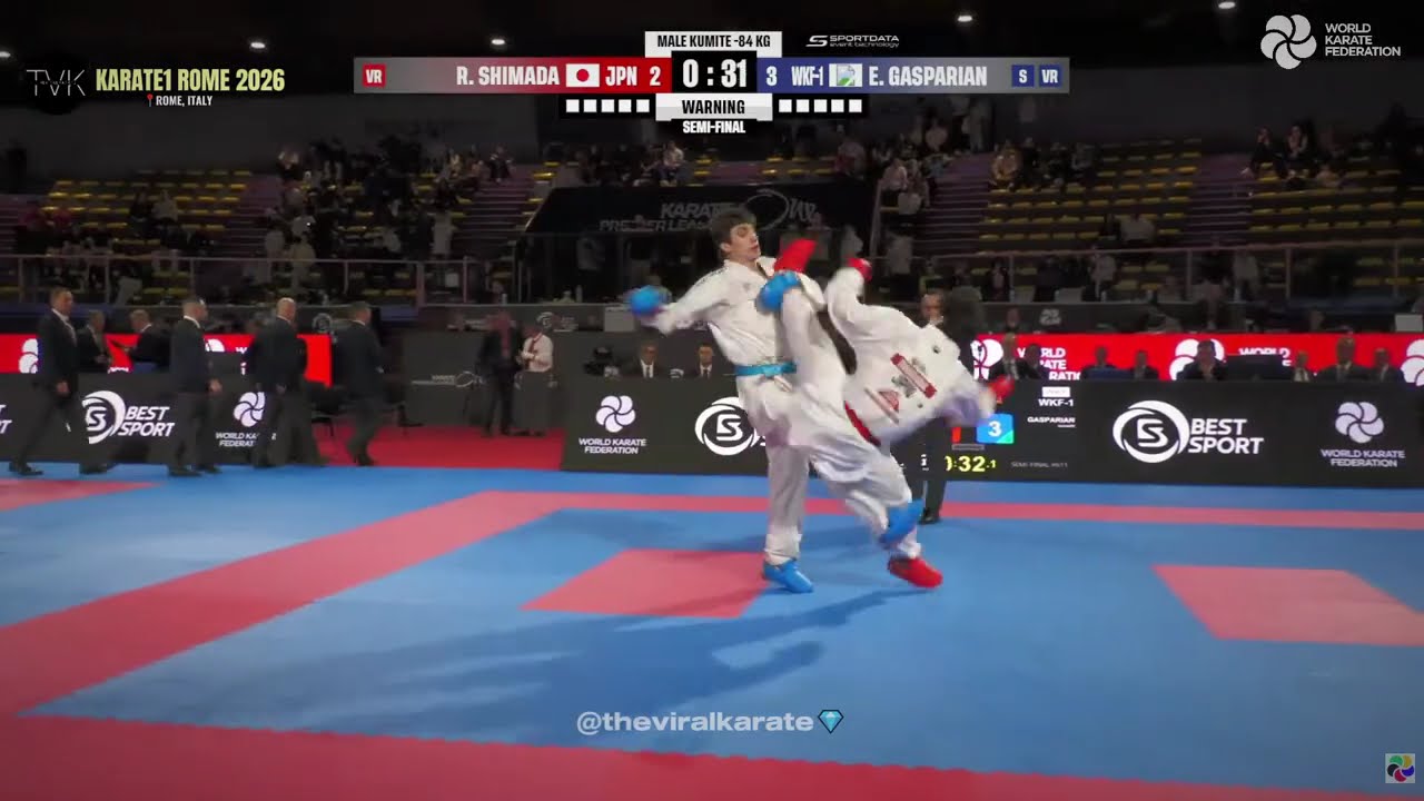 Intense* Rikito Shimada (JPN) vs Eduard Gasparian (WKF-1) Karate1 Premier League Rome 2026 -84kg