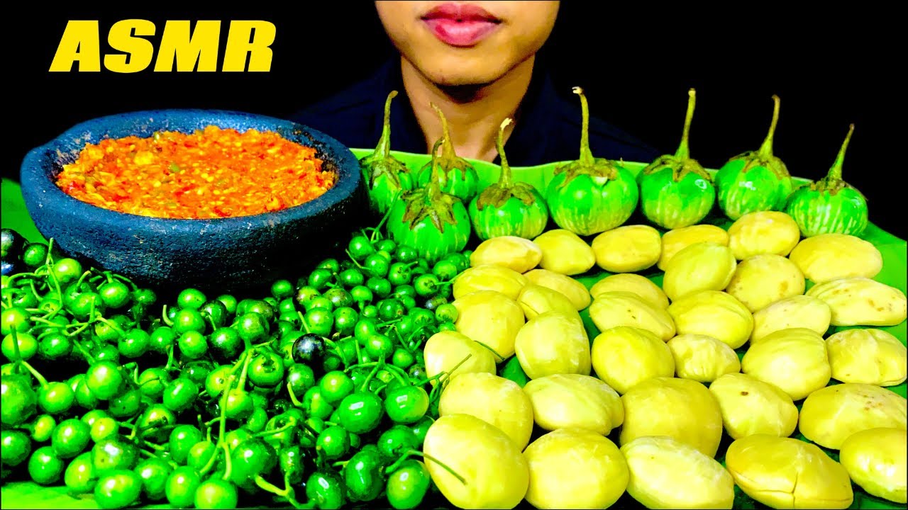 ASMR JENGKOL MUDA, LALAPAN LEUNCA, TERONG MENTAH, SAMBAL MUKBANG INDONESIA