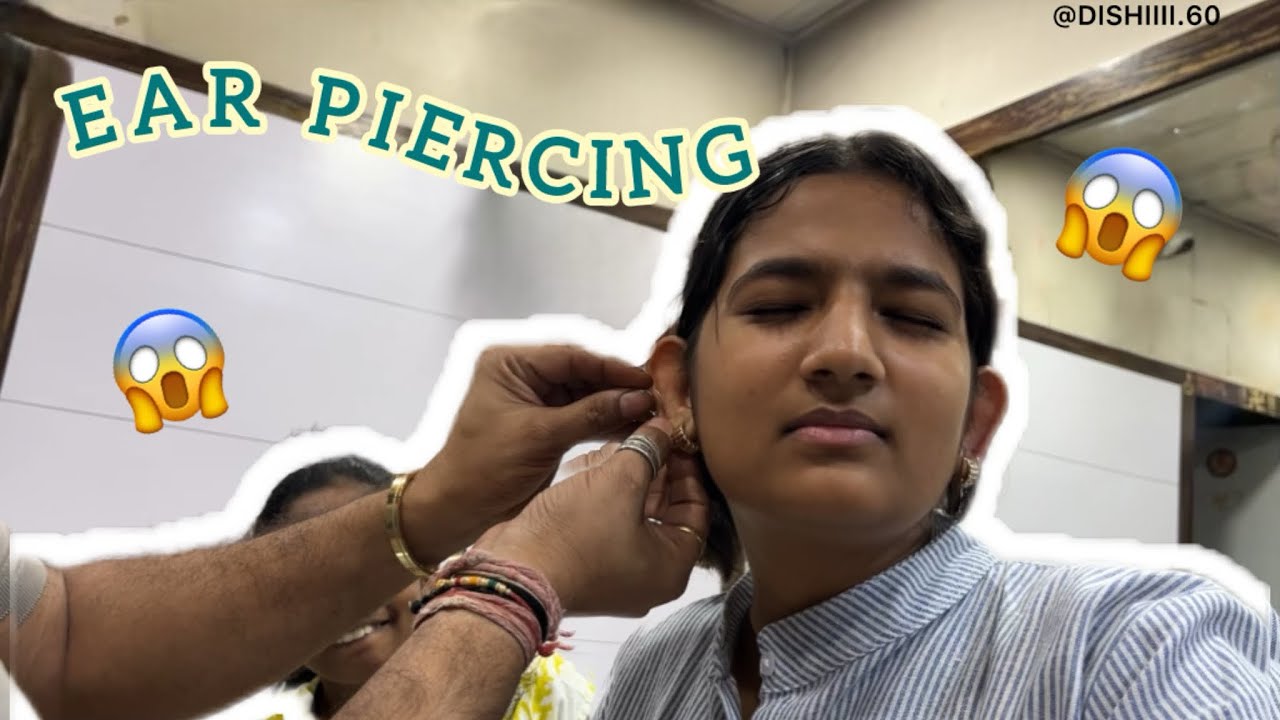 Ek aur bar ear piercing karwa di maine 😭 Piercing karne kee bad bohot dard hua😾#earpiercing #ytvlog