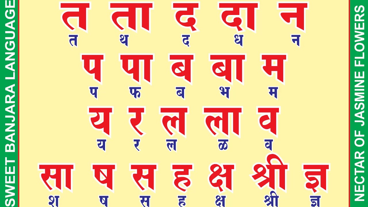 Banjara (Lambada) Language Alphabet