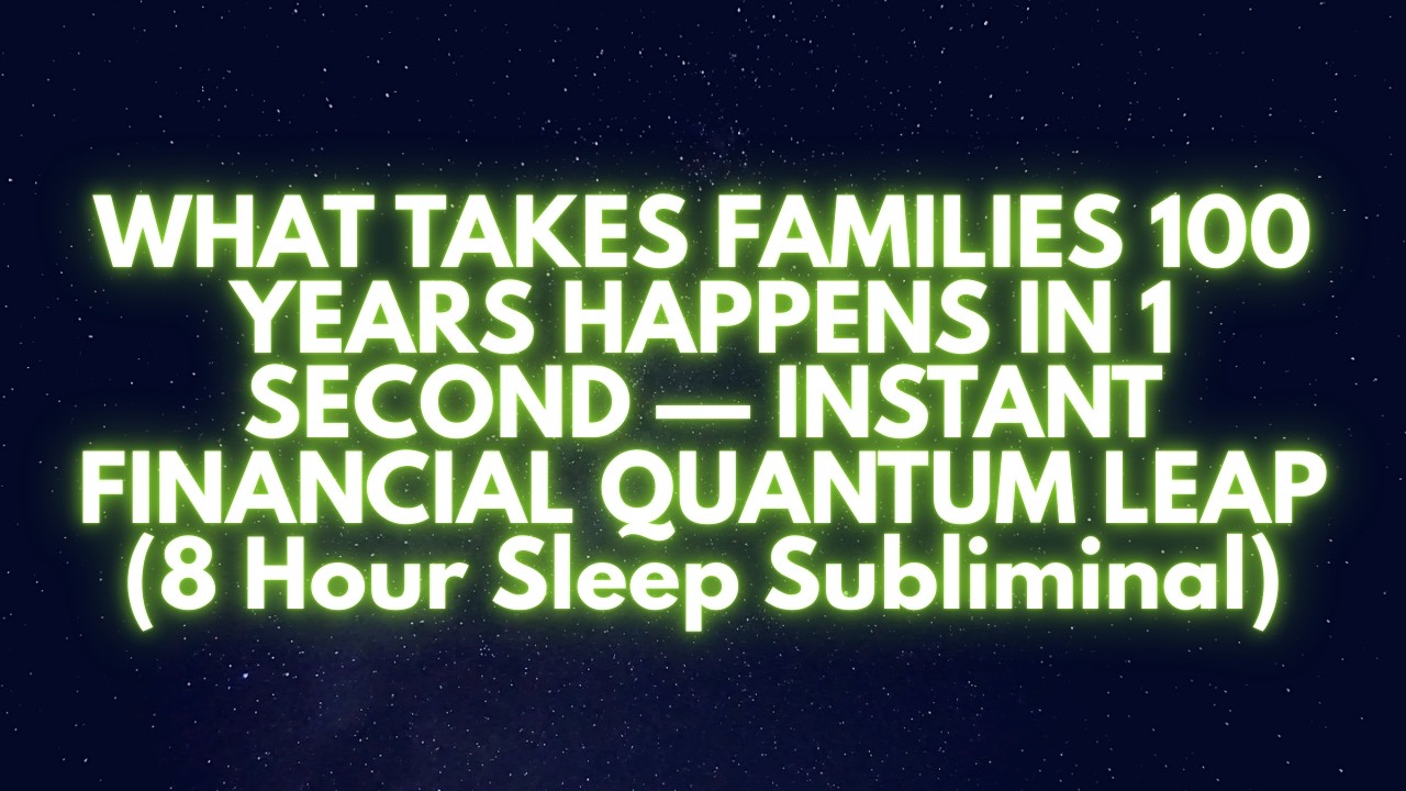 100 YEARS OF FINANCIAL PROGRESS IN 1 SECOND — QUANTUM LEAP YOUR ENTIRE BLOODLINE WHILE YOU SLEEP