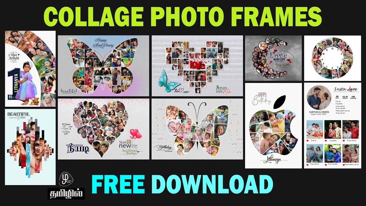 psd free download collage prems photo collage in frame heartin shape free download collage