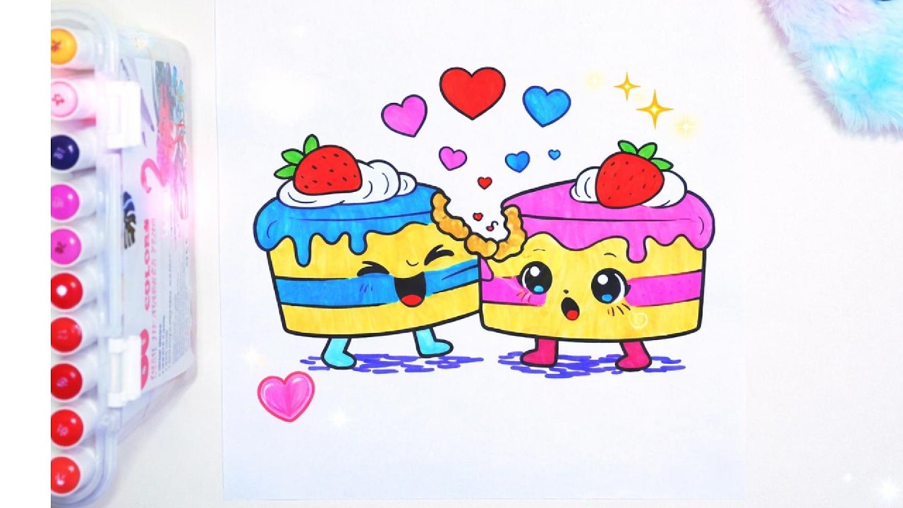 Pastelitos Colorear Dibujos 🍰 Fácil para Niños | Colorea con Andrea #colorear #viral #viralvideo